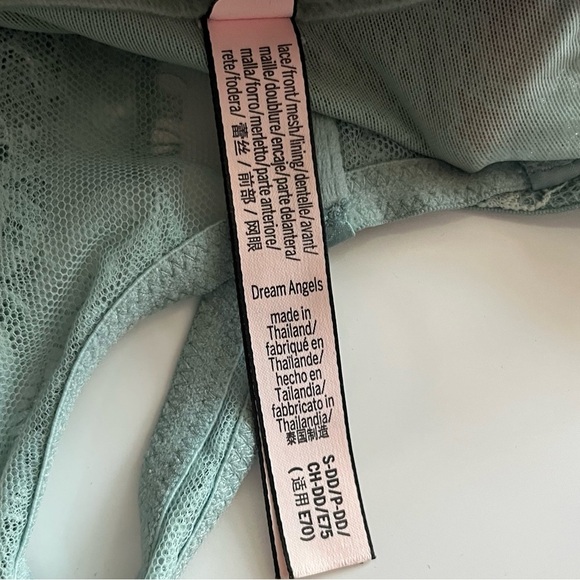 Victorias Secret • Dream Angels Mint Green Lace Sheer Corset Unlined - Picture 9 of 11